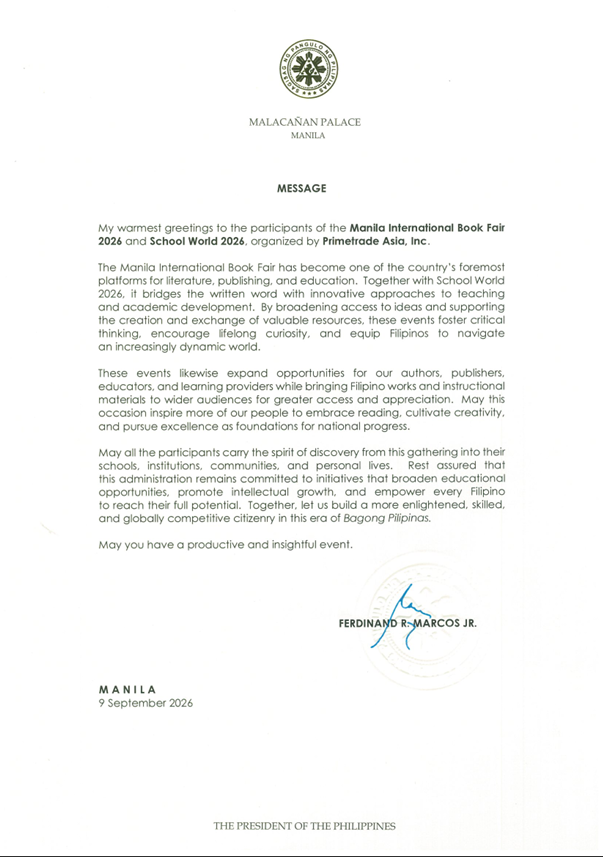 Page 2 of the official message from President Ferdinand R. Marcos Jr.